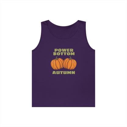 Power Bottom Autumn - Pumpkins // Unisex Heavy Cotton Tank Top - Fall Vibes