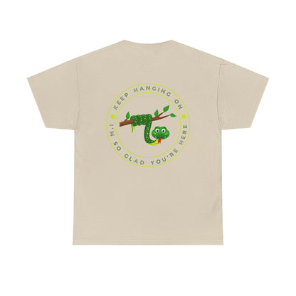 Keep Hanging On - Snake // Unisex Heavy Cotton Tee - Positive Message T-Shirt