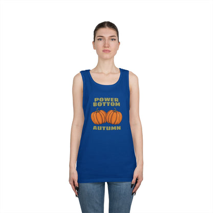 Power Bottom Autumn - Pumpkins // Unisex Heavy Cotton Tank Top - Fall Vibes