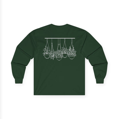 Hangin' With My Buds // Unisex Ultra Cotton Long Sleeve Tee - 'Happy Plants' Botanical Design