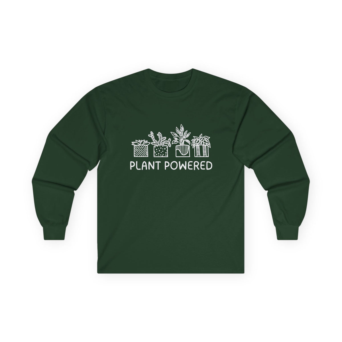 Plant Powered // Unisex Long Sleeve Tee - Eco-Friendly Plant Lovers Shirt