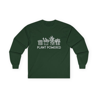 Plant Powered // Unisex Long Sleeve Tee - Eco-Friendly Plant Lovers Shirt