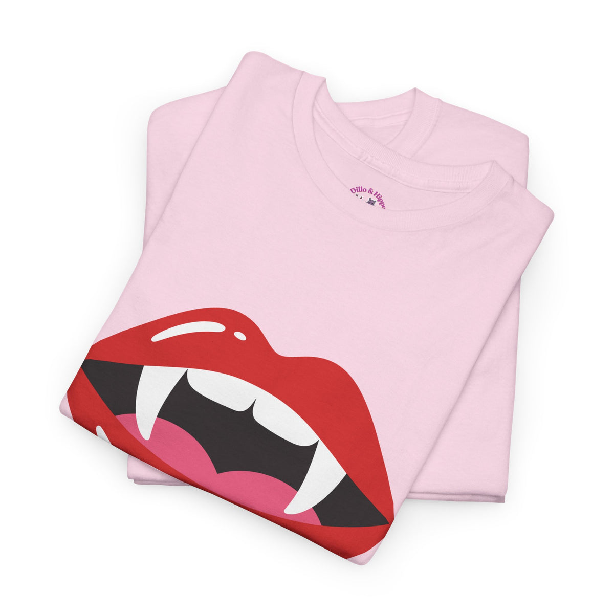 Vampire Lips Tee: Unisex Heavy Cotton Tee for Halloween, Party, Gift, Funny T-Shirt, Casual Wear, Trendy Fashion