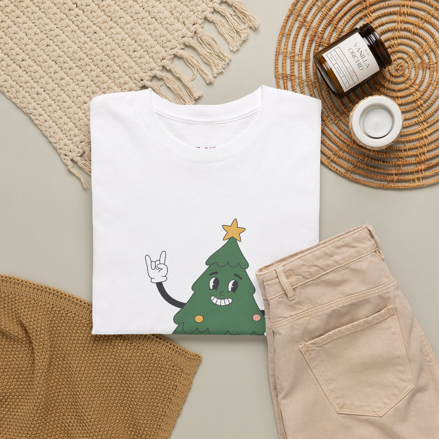 Funny Christmas Tree Tee - 'Nice Bush' Unisex Heavy Cotton T-Shirt