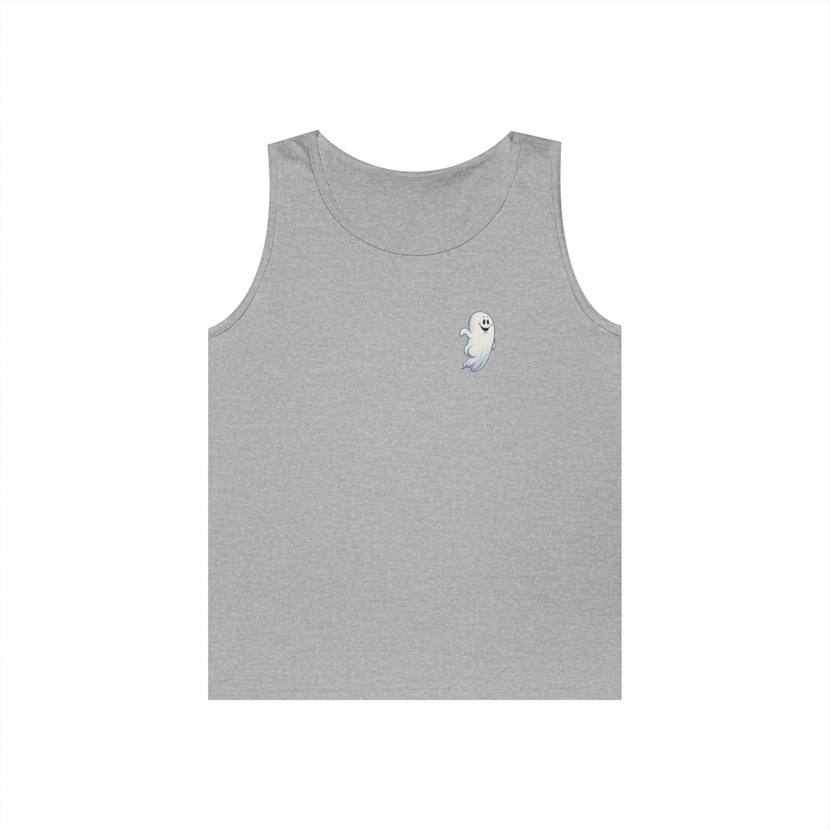 Power Bottom Autumn - White Ghost // Unisex Heavy Cotton Ghost Theme Tank Top - Fall Vibes