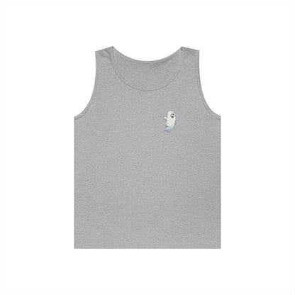 Power Bottom Autumn - White Ghost // Unisex Heavy Cotton Ghost Theme Tank Top - Fall Vibes