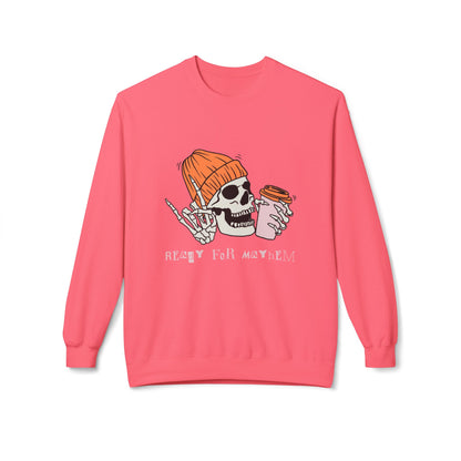 'Ready for Mayhem' Skull Coffee Tee — Casual Graphic Crewneck Swaetshirt