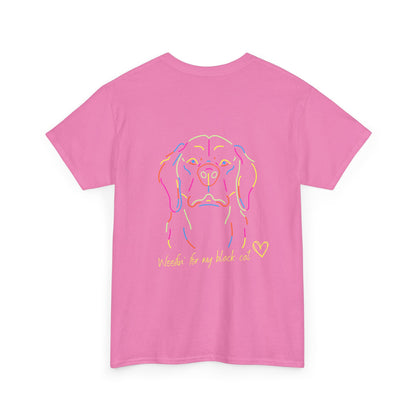 Golden Retriever Woofin' For My Black Cat // Unisex Heavy Cotton Tee - Relationship Dynamics