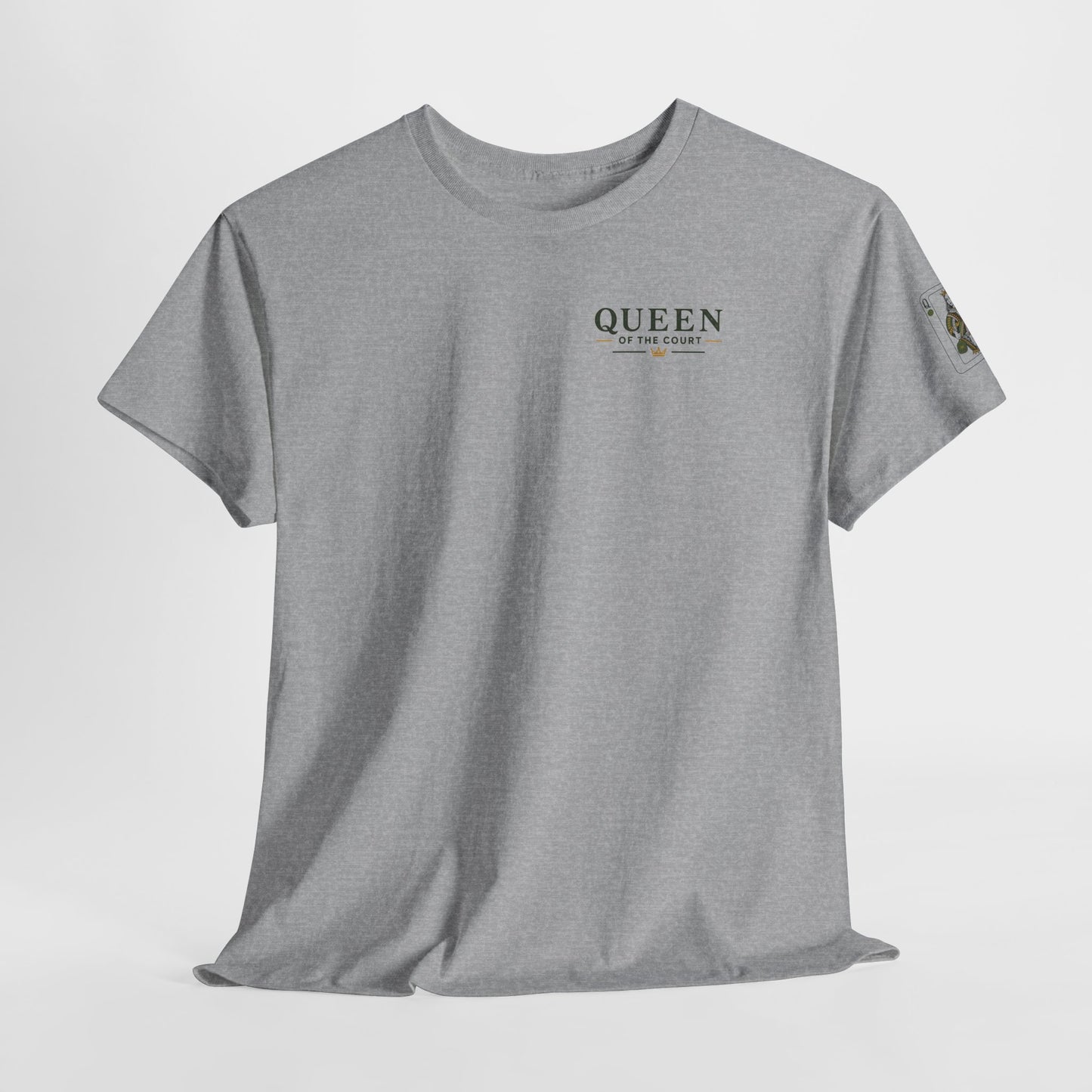 Pickleball - Queen of the Court - Sleeve Design - Vintage Playing Card Graphic T-Shirt