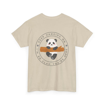 Keep Hangin' On - Panda // Unisex Heavy Cotton Tee -Vibes Graphic Shirt