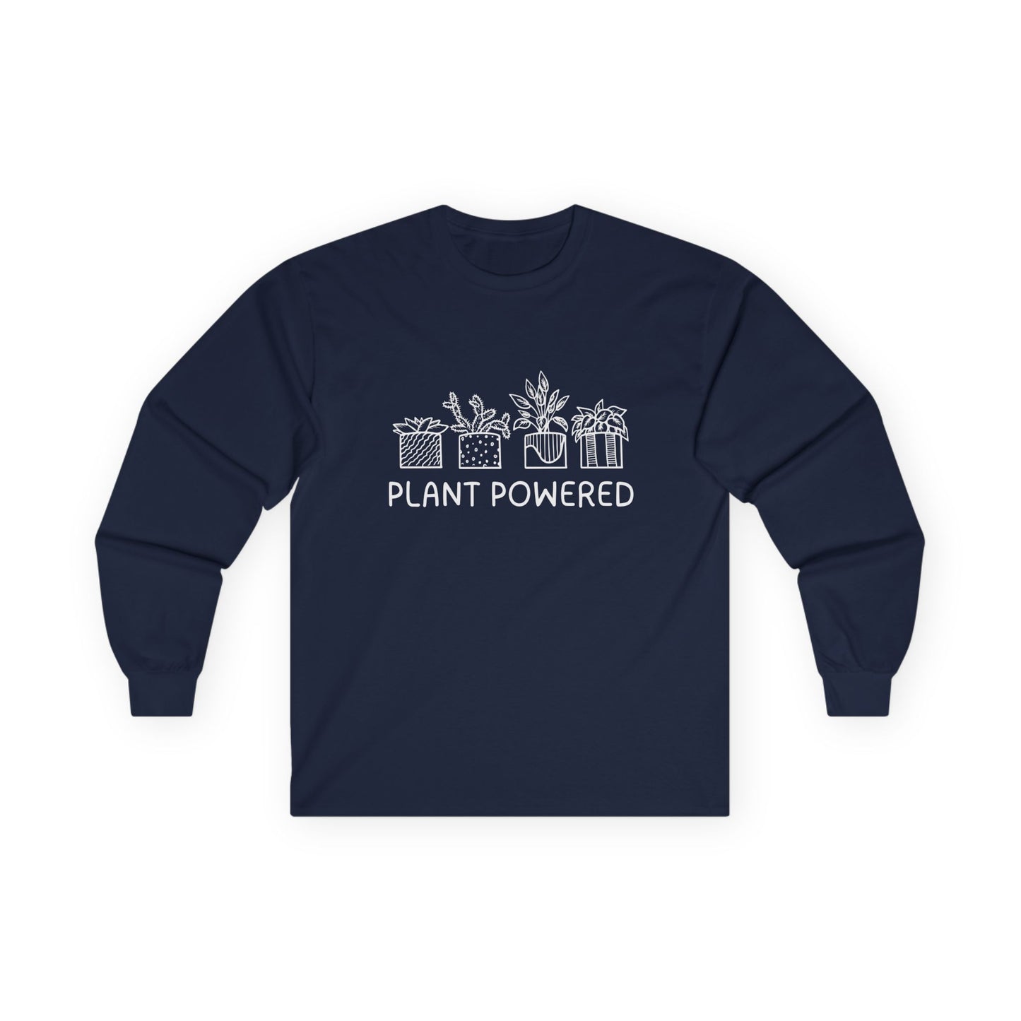 Plant Powered // Unisex Long Sleeve Tee - Eco-Friendly Plant Lovers Shirt