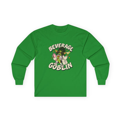Beverage Goblin Long Sleeve T-Shirt — Cute Retro Drink Lover Tee