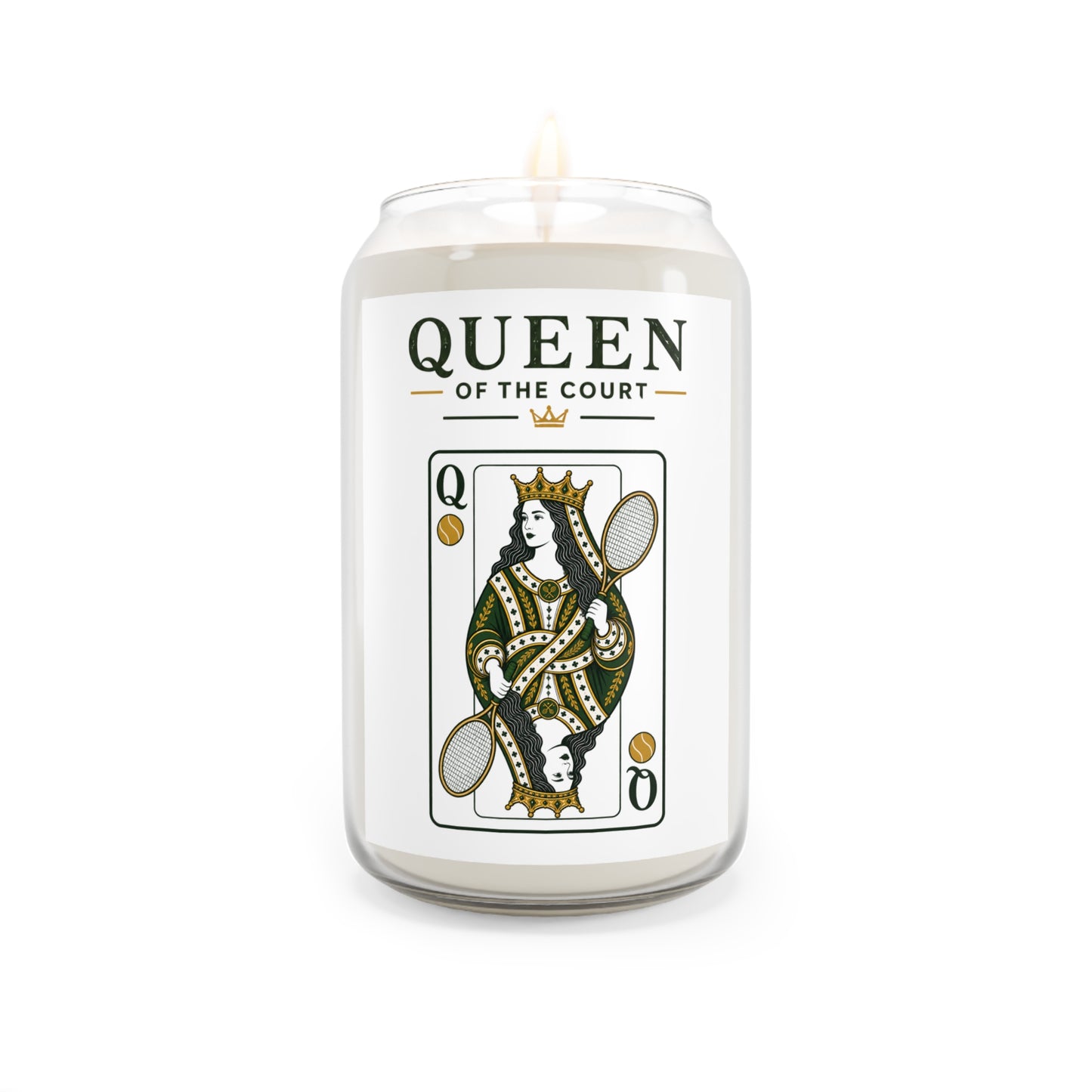 Tennis- Queen of the Court - Vintage Playing Card- Scented Soy Candle – 13.75 oz