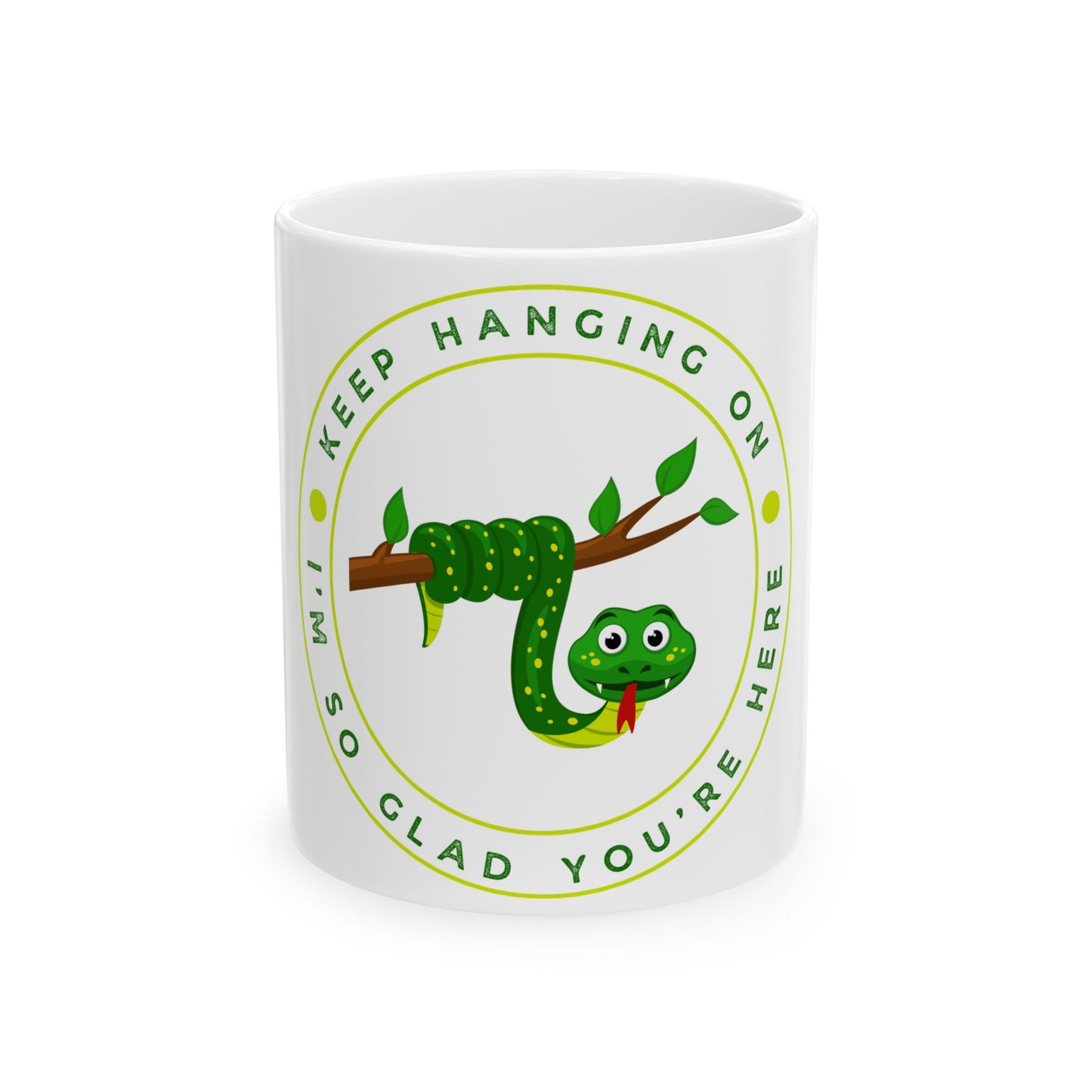 Keep Hanging On Snake // Ceramic Mug, (11oz, 15oz)