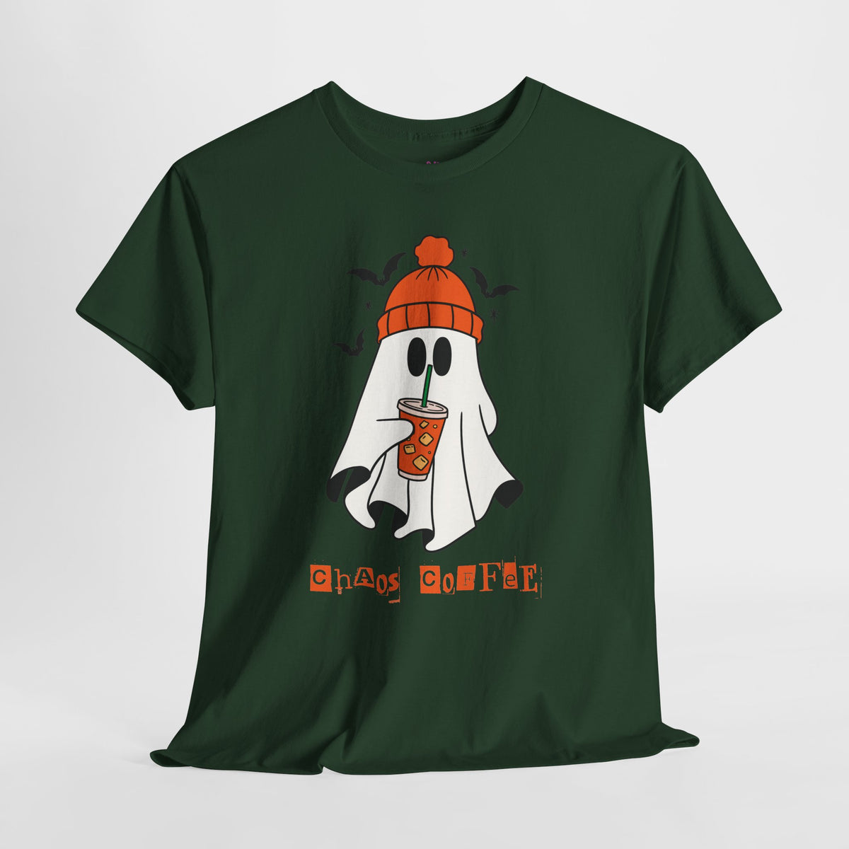 Ghostly Chill Unisex Heavy Cotton Tee, Halloween Shirt, Casual Wear, Fall Fashion, Cute Ghost Tee, Spooky Vibes