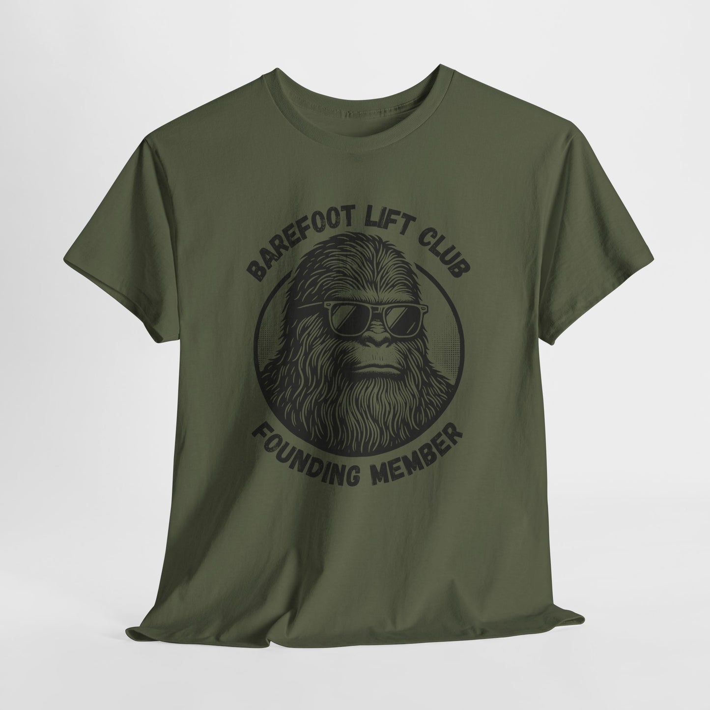 Bigfoot Founding Member of the Barefoot Lift Club // Unisex Heavy Cotton Tee - Founding Member Sasquatch Design