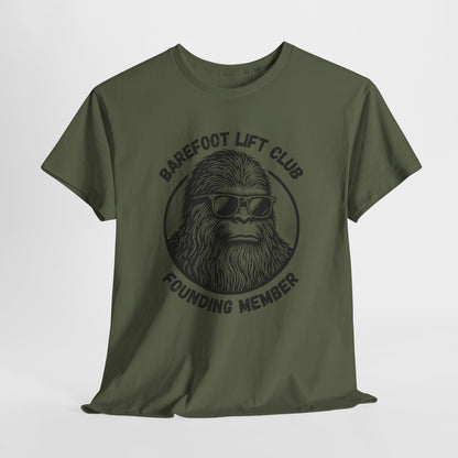 Bigfoot Founding Member of the Barefoot Lift Club // Unisex Heavy Cotton Tee - Founding Member Sasquatch Design