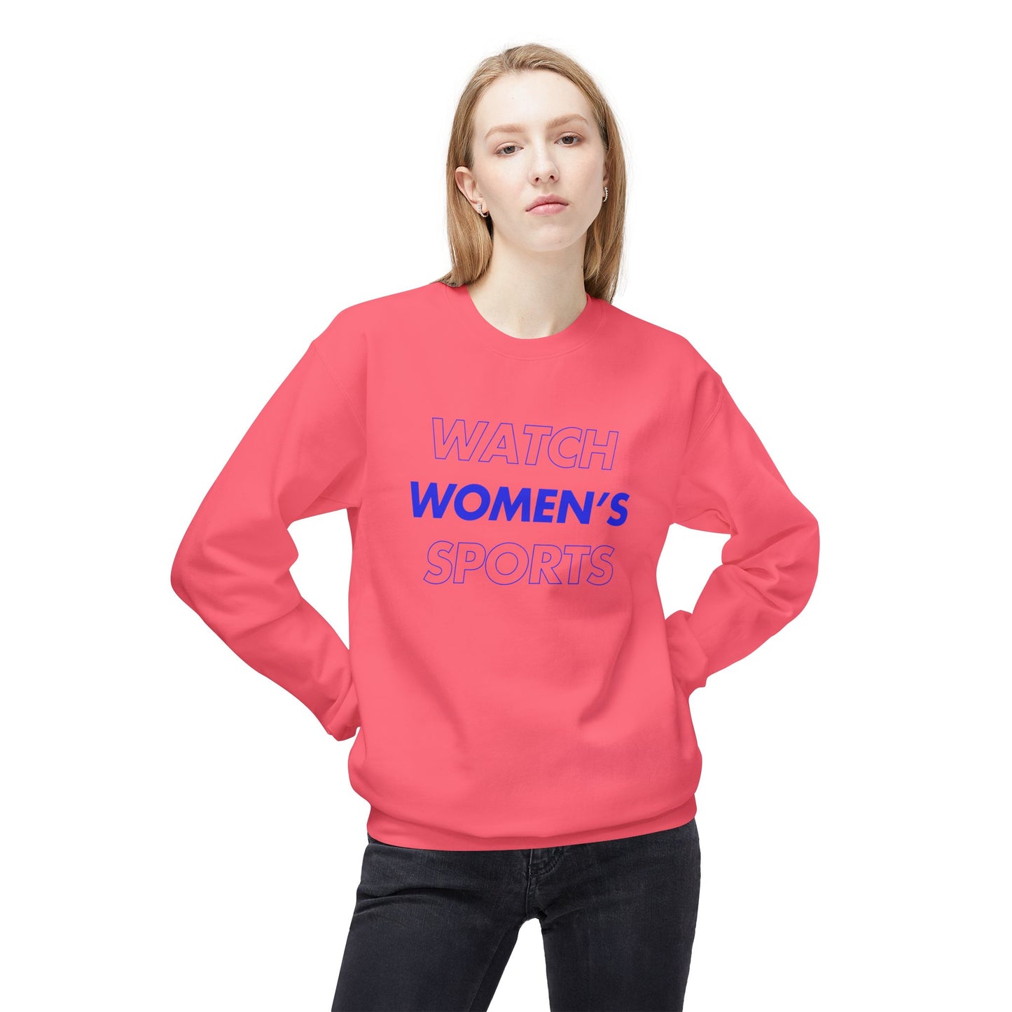Watch Women's Sports // Unisex Midweight Softstyle Fleece Crewneck Sweatshirt