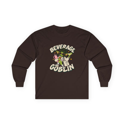 Beverage Goblin Long Sleeve T-Shirt — Cute Retro Drink Lover Tee
