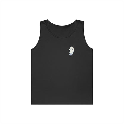 Power Bottom Autumn - White Ghost // Unisex Heavy Cotton Ghost Theme Tank Top - Fall Vibes