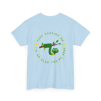 Keep Hanging On - Snake // Unisex Heavy Cotton Tee - Positive Message T-Shirt