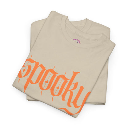 Spooky Unisex Heavy Cotton Tee, Halloween Shirt, Cute Fall T-Shirt, Casual Wear, Gift for Friends, Seasonal Apparel