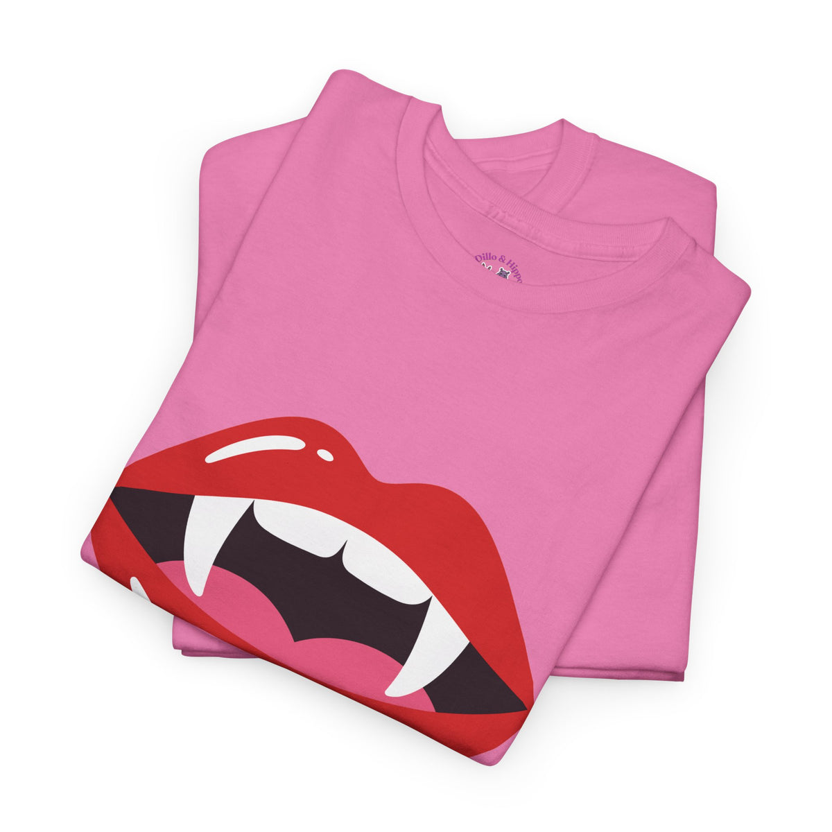 Vampire Lips Tee: Unisex Heavy Cotton Tee for Halloween, Party, Gift, Funny T-Shirt, Casual Wear, Trendy Fashion