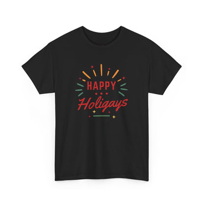 Happy Holigays Simple Unisex Heavy Cotton Tee