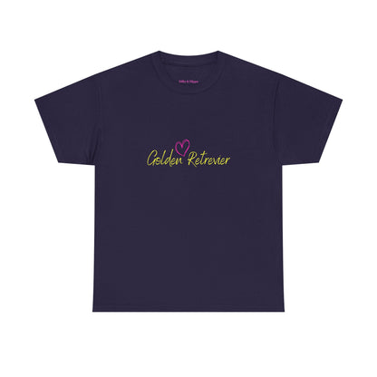 Golden Retriever Woofin' For My Black Cat // Unisex Heavy Cotton Tee - Relationship Dynamics