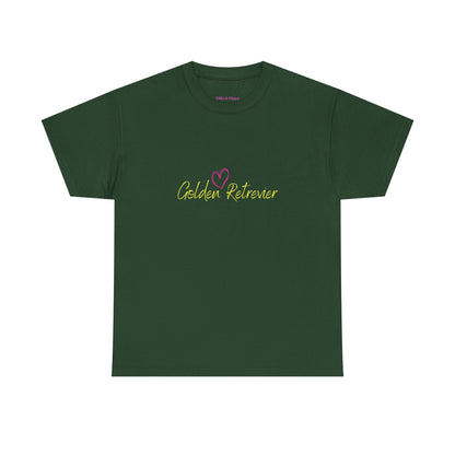 Golden Retriever Woofin' For My Black Cat // Unisex Heavy Cotton Tee - Relationship Dynamics