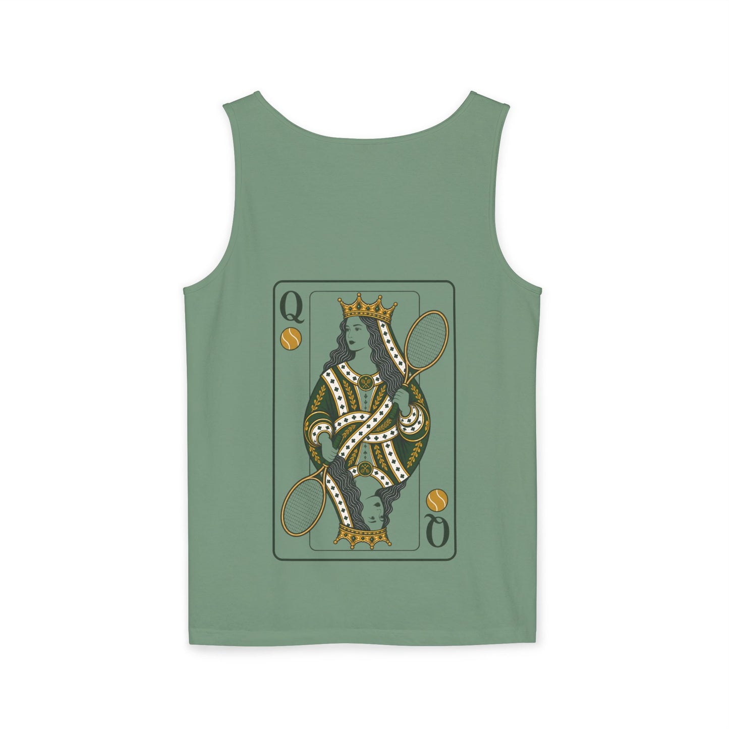 Tennis- Queen of the Court - Vintage Playing Card - Tank Top — Graphic Tank