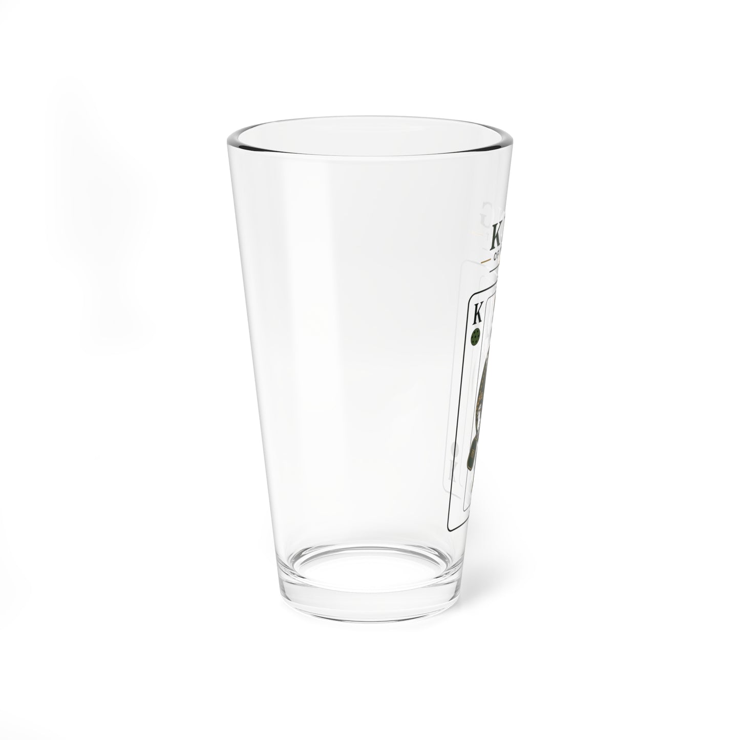 Pickleball - King of the Court - Vintage Playing Card - - 16oz Mixing Glass – Cocktail Shaker Glass or Beer Pint