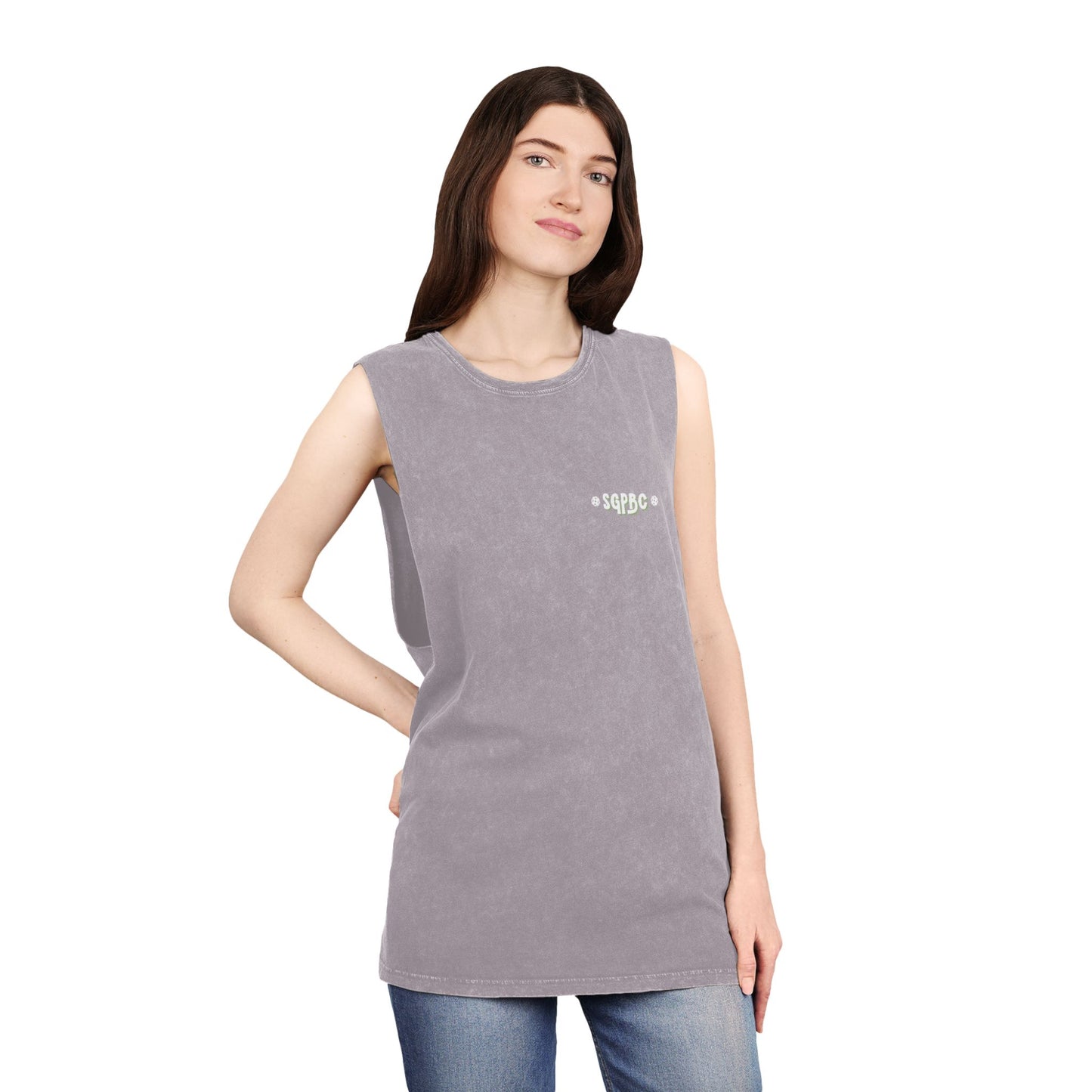 SGPBC White // Custom Unisex Stonewash Tank Top