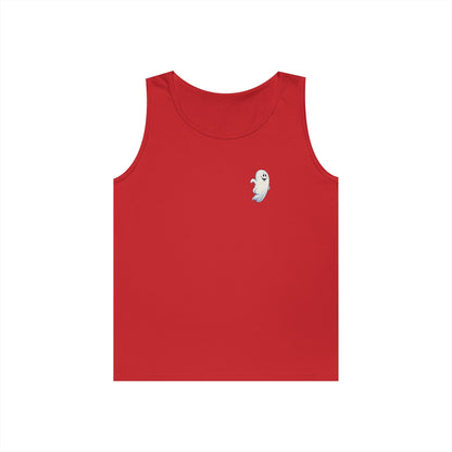 Power Bottom Autumn - White Ghost // Unisex Heavy Cotton Ghost Theme Tank Top - Fall Vibes