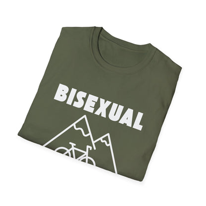 Bisexual (Mountain) Bicyclist  // Unisex Softstyle T-Shirt