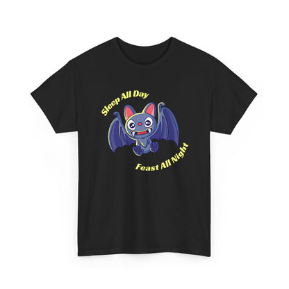 Cute Bat Unisex Heavy Cotton Tee - Fun Graphic Tee, Halloween Costume Shirt, Gift for Kids, Animal Lover Tee, Everyday Casual Wear