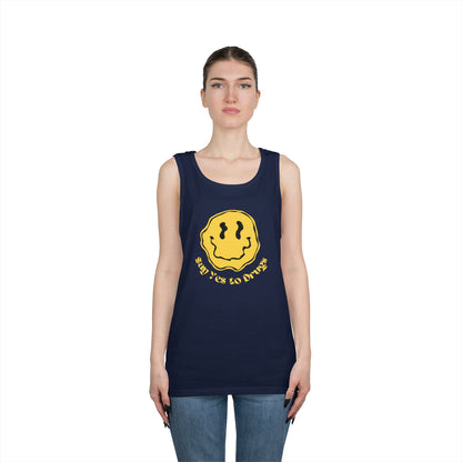 "Say Yes to Drugs" Smiley Graphic // Unisex Heavy Cotton Tank Top