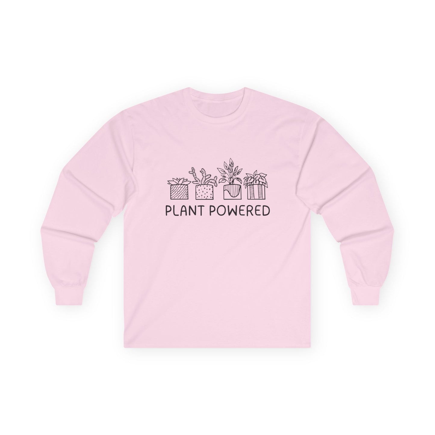 Plant Powered // Unisex Long Sleeve Tee - Eco-Friendly Plant Lovers Shirt