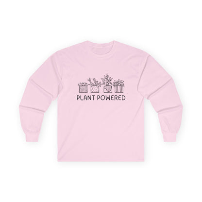 Plant Powered // Unisex Long Sleeve Tee - Eco-Friendly Plant Lovers Shirt