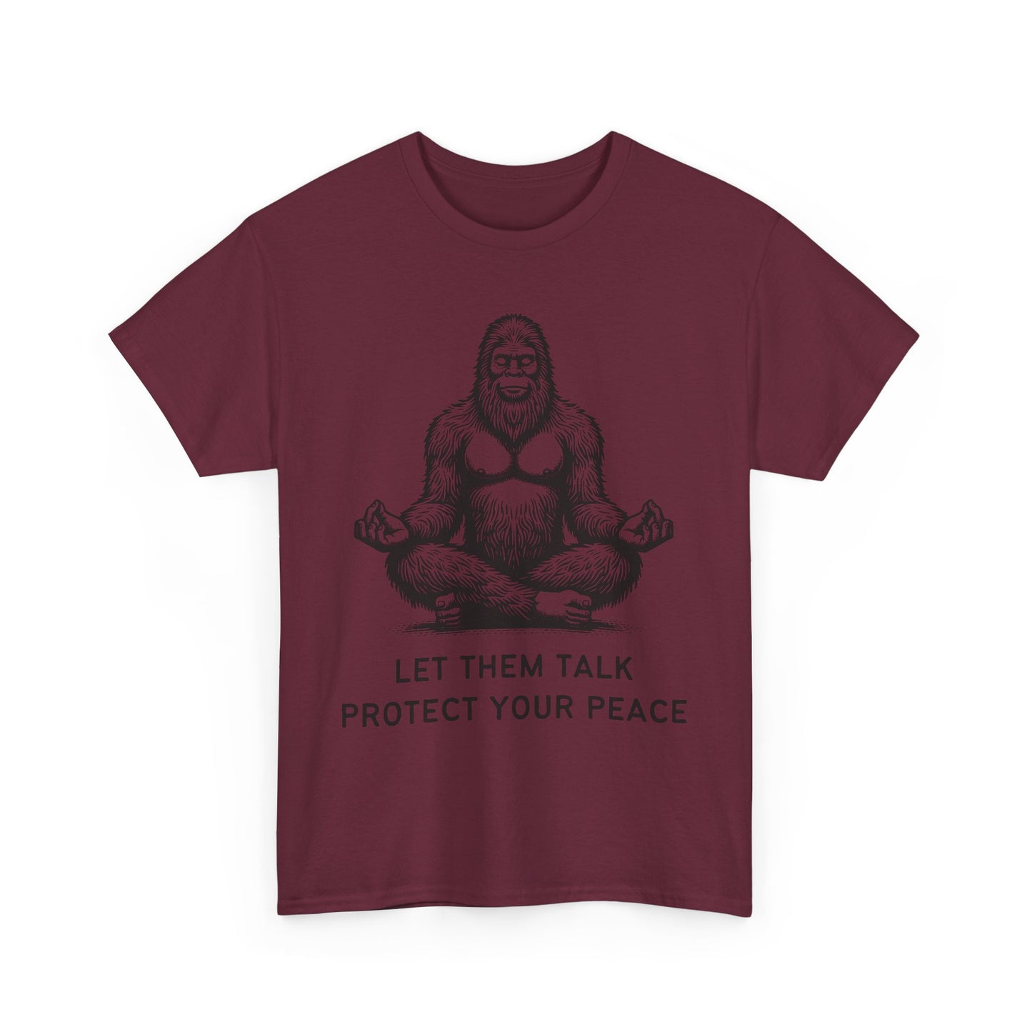 Bigfoot - Protect Your Peace // Unisex Heavy Cotton Tee - Comfortable, Relaxed Fit T-Shirt for Chill Vibes & Mental Health