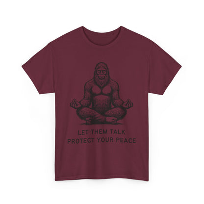 Bigfoot - Protect Your Peace // Unisex Heavy Cotton Tee - Comfortable, Relaxed Fit T-Shirt for Chill Vibes & Mental Health