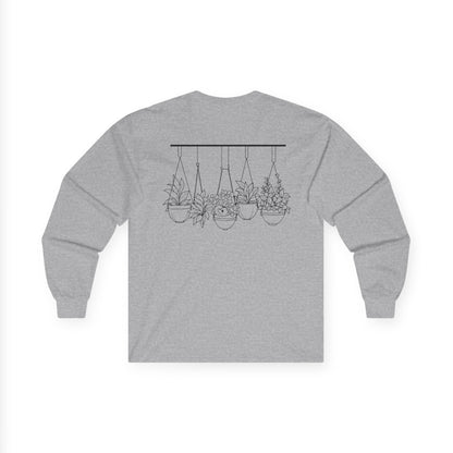 Hangin' With My Buds // Unisex Ultra Cotton Long Sleeve Tee - 'Happy Plants' Botanical Design