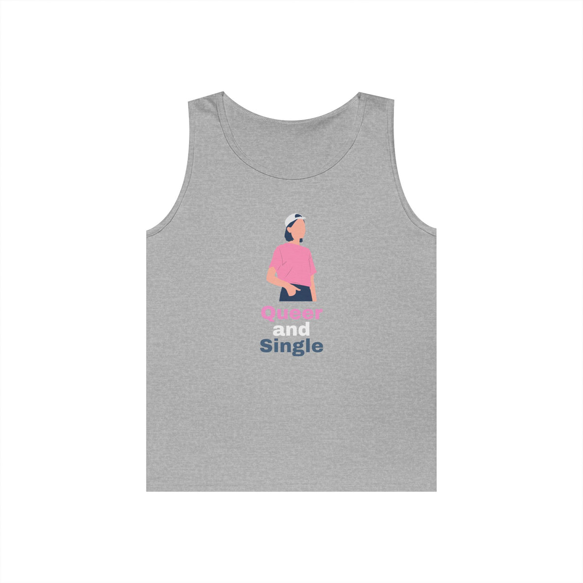 Queer and Single // Unisex Heavy Cotton Tank Top