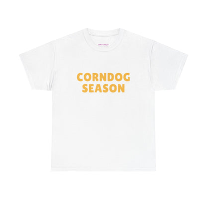 Funny Corndog Season // Unisex Heavy Cotton Tee | Perfect for Food Lovers and Festivals