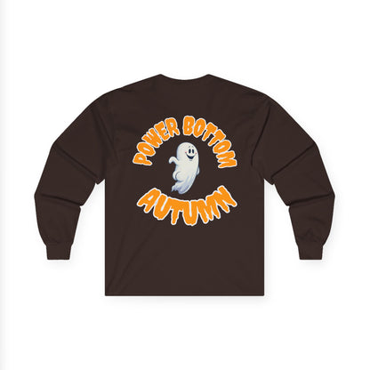 Power Bottom Autumn - White Ghost // Unisex Ghostly Vibes Long Sleeve Tee