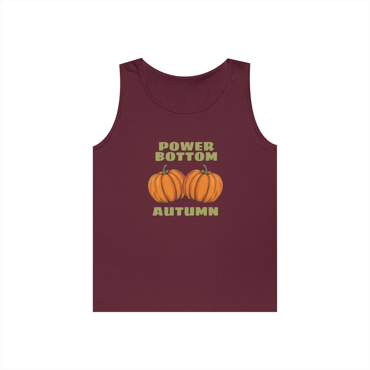 Power Bottom Autumn - Pumpkins // Unisex Heavy Cotton Tank Top - Fall Vibes