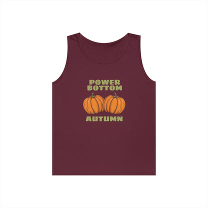 Power Bottom Autumn - Pumpkins // Unisex Heavy Cotton Tank Top - Fall Vibes