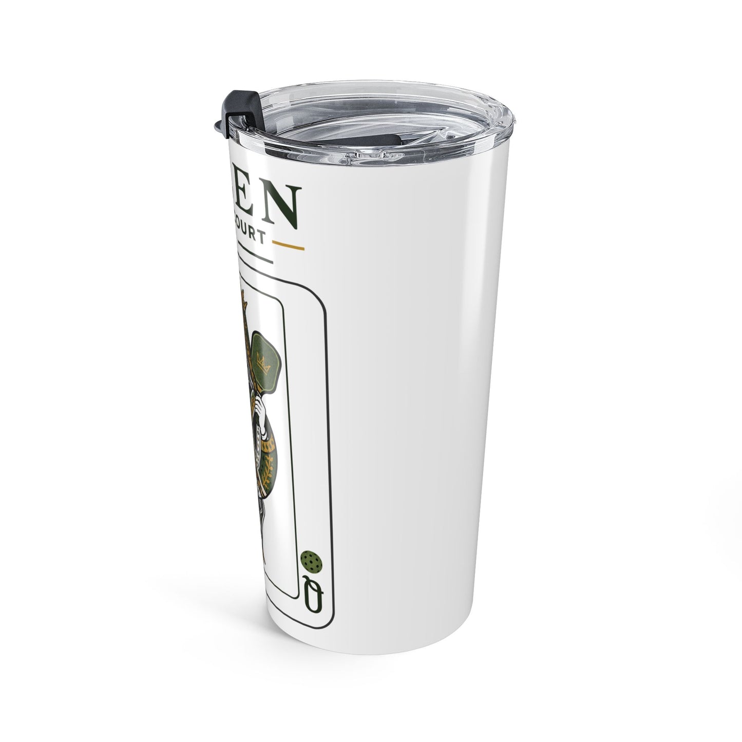 Pickleball - Queen of the Court - Vintage Playing Card -  Tumbler - 20oz Insulated Travel Cup