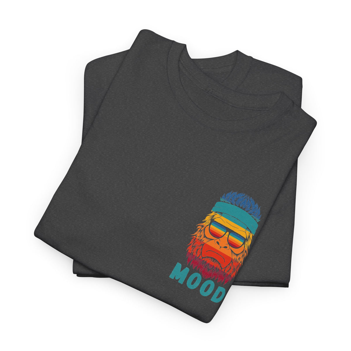 Bigfoot Mood - Pocket Placement // Retro Mood Unisex Heavy Cotton Tee - Colorful Graphic T-Shirt