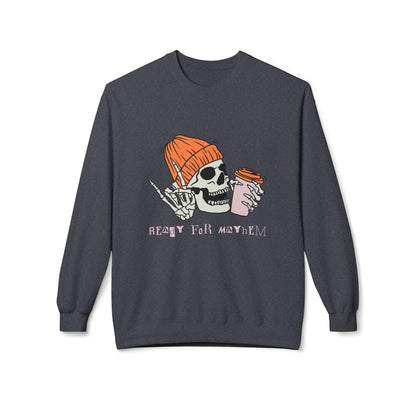 'Ready for Mayhem' Skull Coffee Tee — Casual Graphic Crewneck Swaetshirt